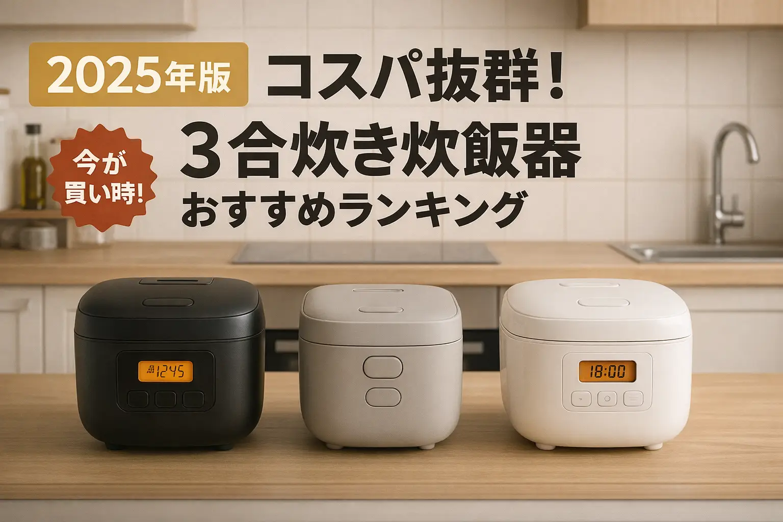 【2025年版】コスパ抜群！3合炊き炊飯器おすすめランキング