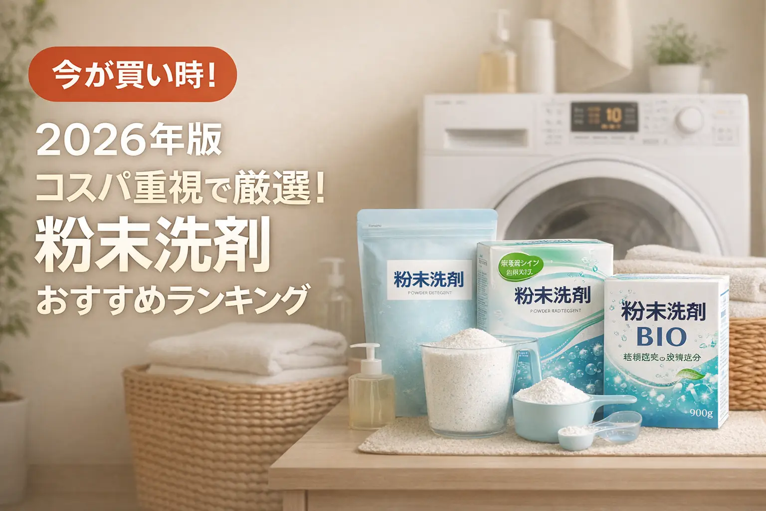 【2026年版】粉末洗剤コスパ最強おすすめ｜1回あたり価格で徹底比較