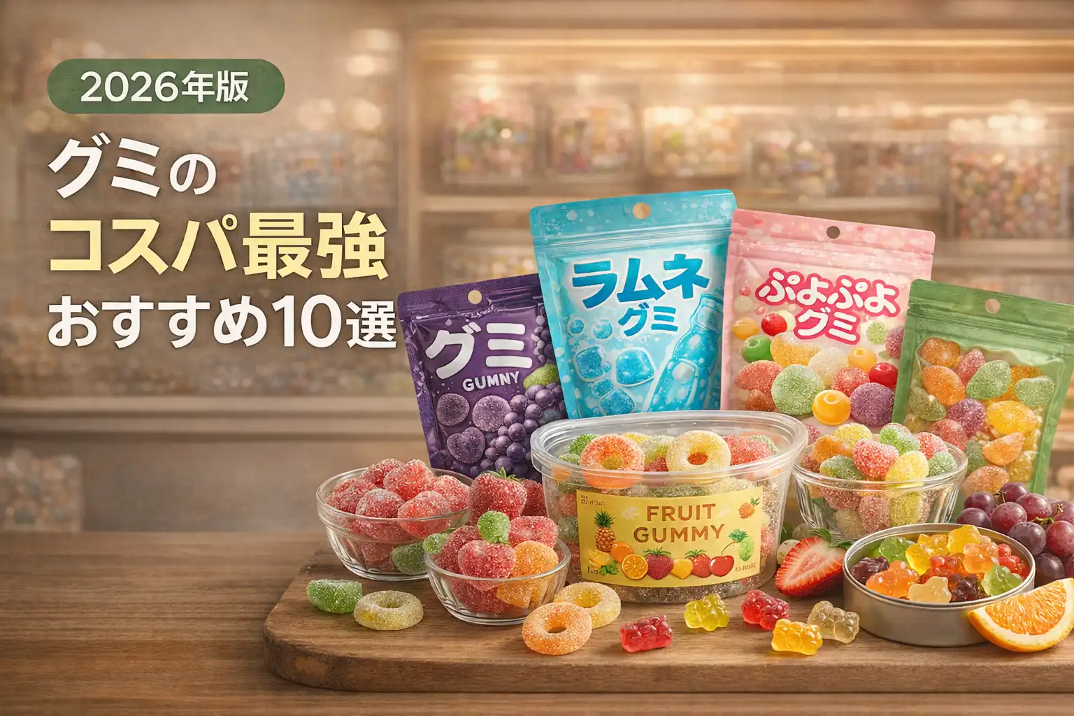【2026年最新】コスパ最強グミはどれ？100gあたり価格で徹底比較