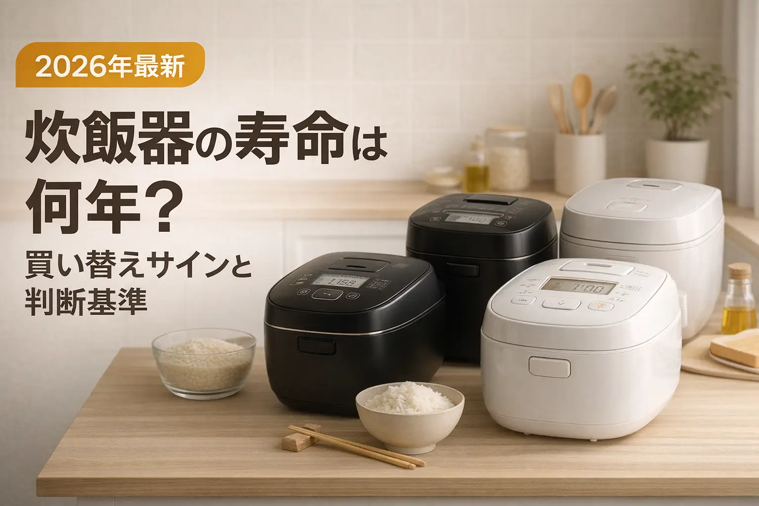 【2026年最新】炊飯器の寿命は何年？買い替えサインと判断基準