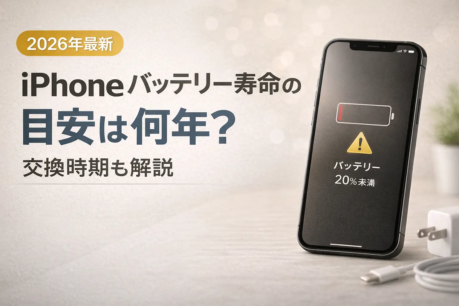 【2026年最新】iPhoneバッテリー寿命の目安は何年？交換時期も解説
