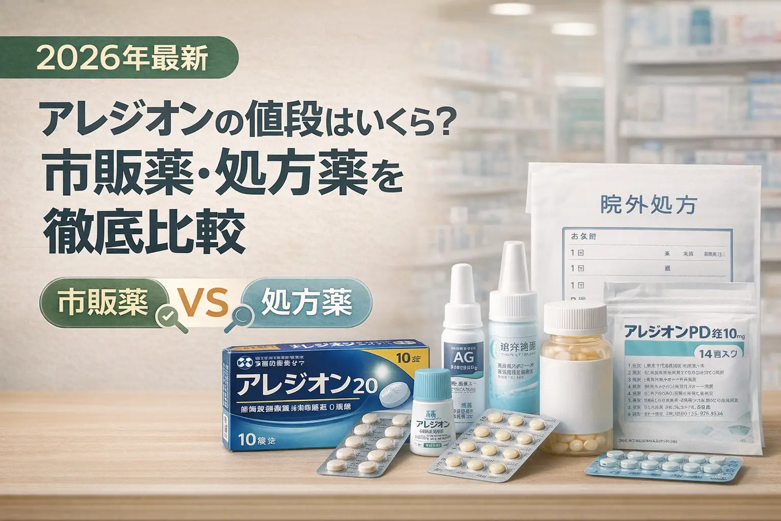 【2026年最新】アレジオンの値段はいくら？市販薬・処方薬を徹底比較
