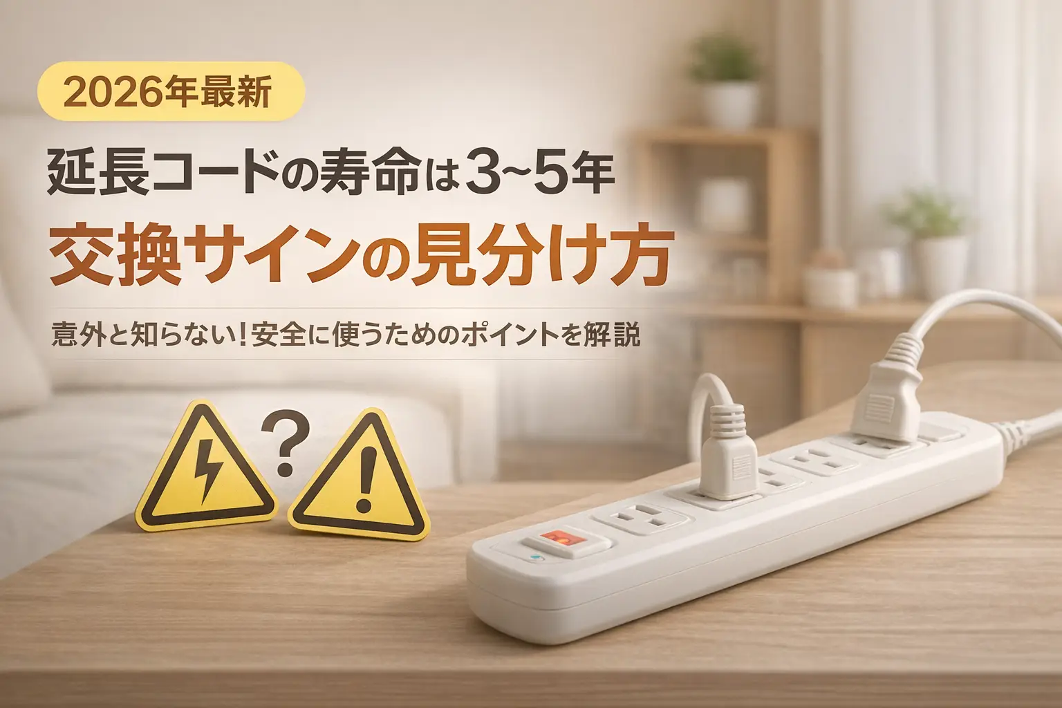 【2026年最新】延長コードの寿命は3〜5年｜交換サインの見分け方