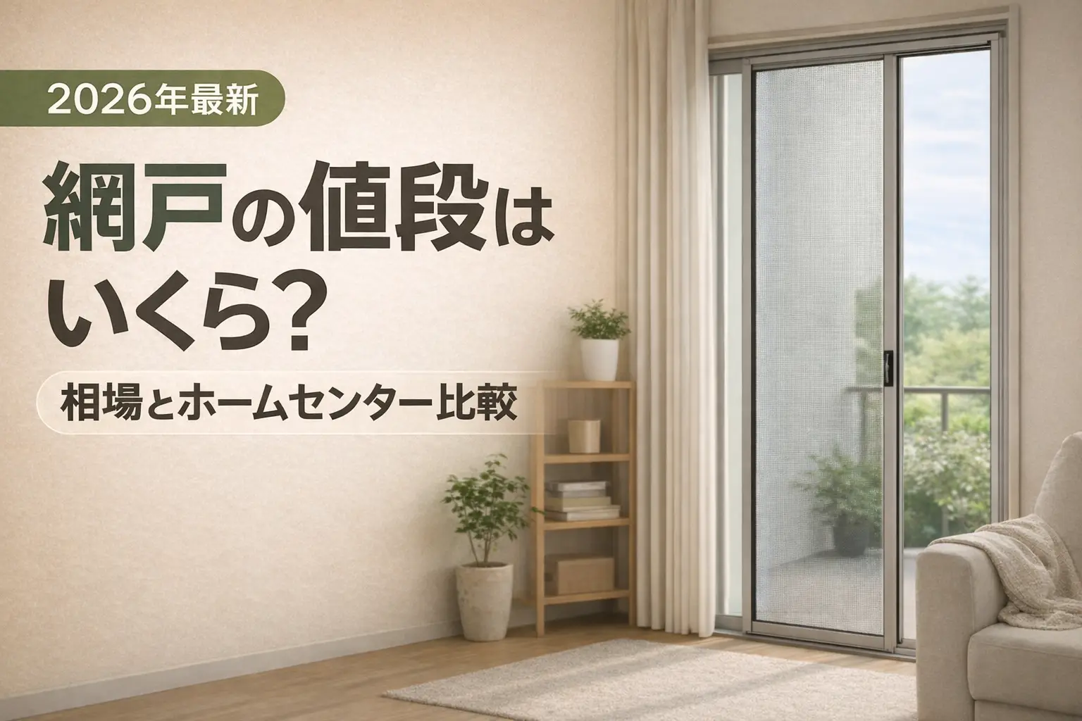 【2026年最新】網戸の値段はいくら？相場とホームセンター比較