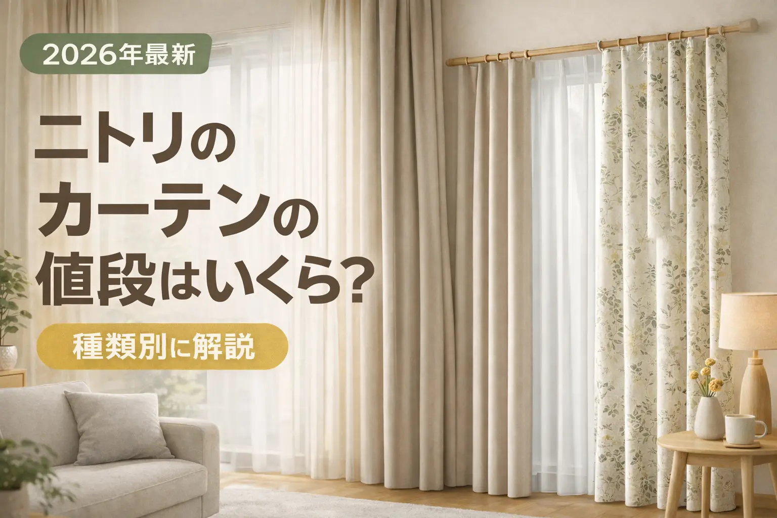 【2026年最新】ニトリのカーテンの値段はいくら？種類別に解説