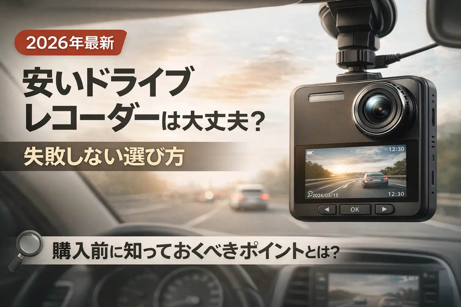 【2026年最新】安いドライブレコーダーは大丈夫？失敗しない選び方
