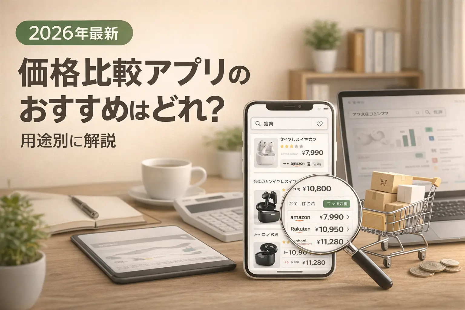 【2026年最新】価格比較アプリのおすすめはどれ？用途別に解説