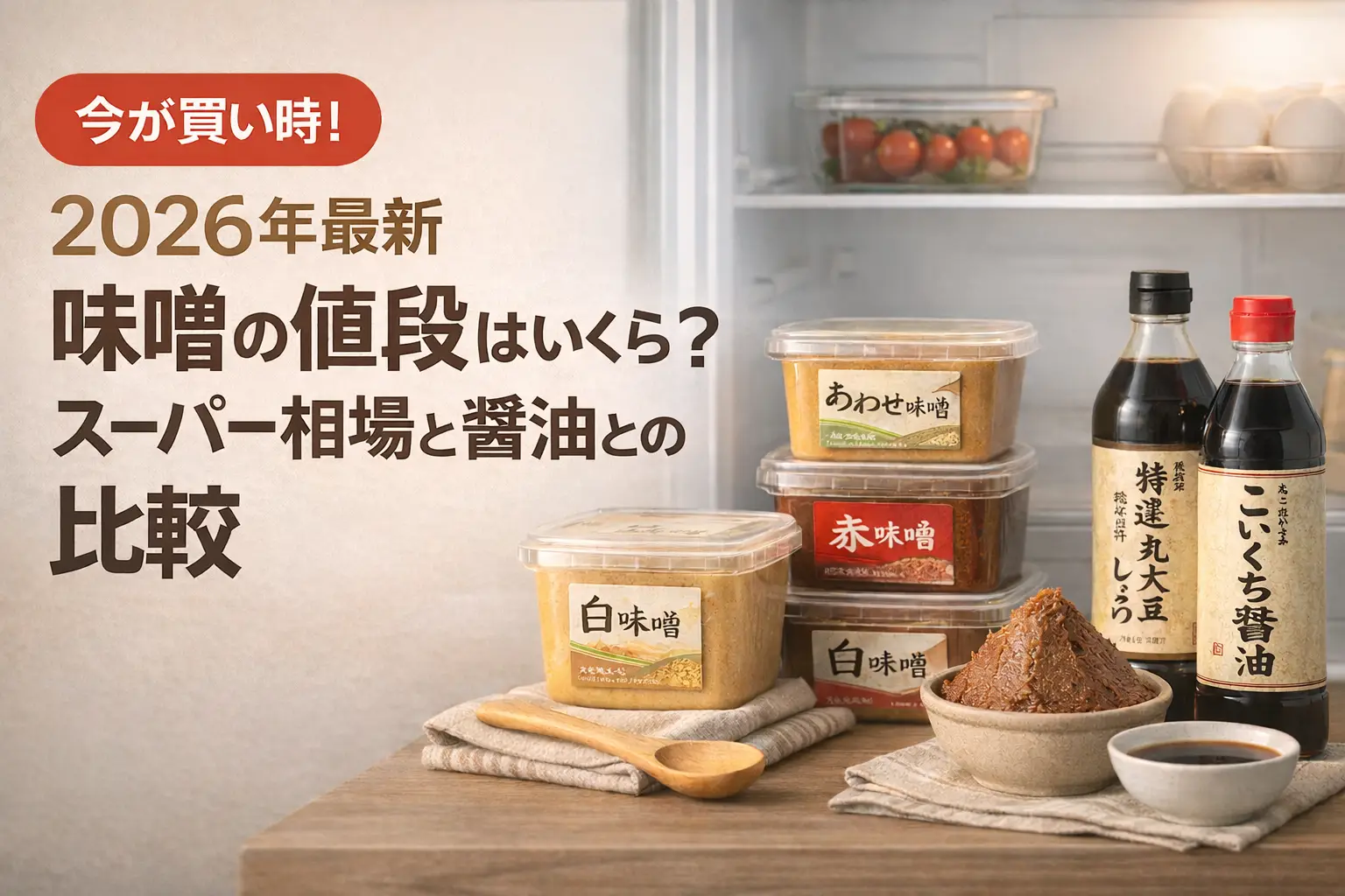 【2026年最新】味噌の値段はいくら？スーパー相場と醤油との比較
