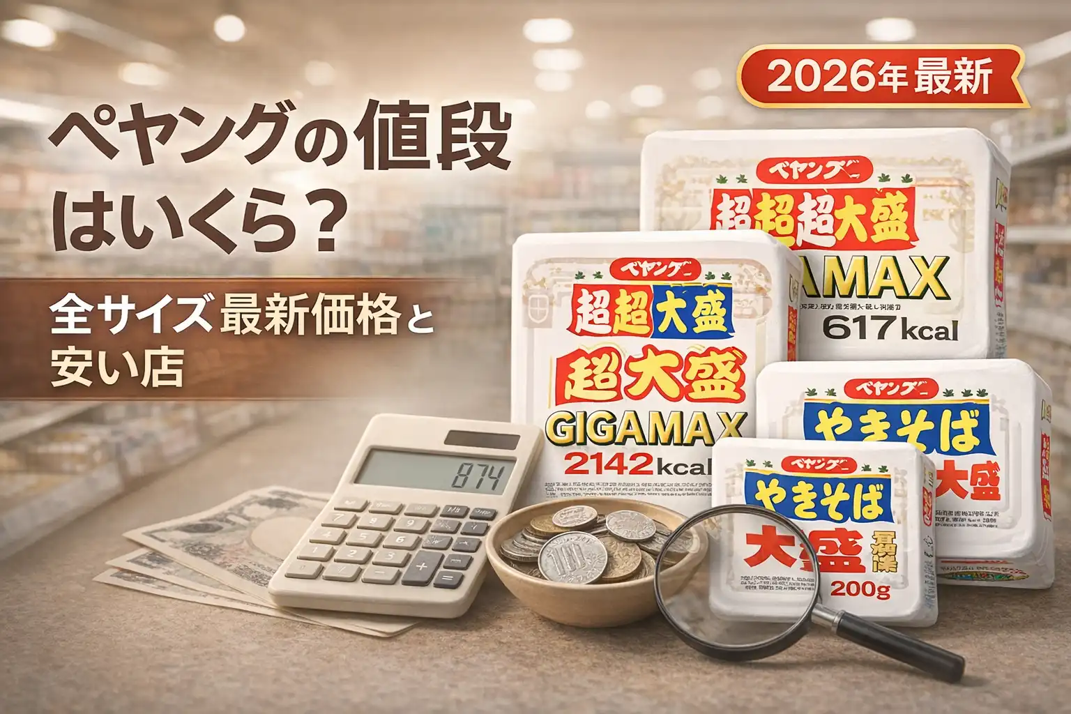 【2026年最新】ペヤングの値段はいくら？全サイズ最新価格と安い店