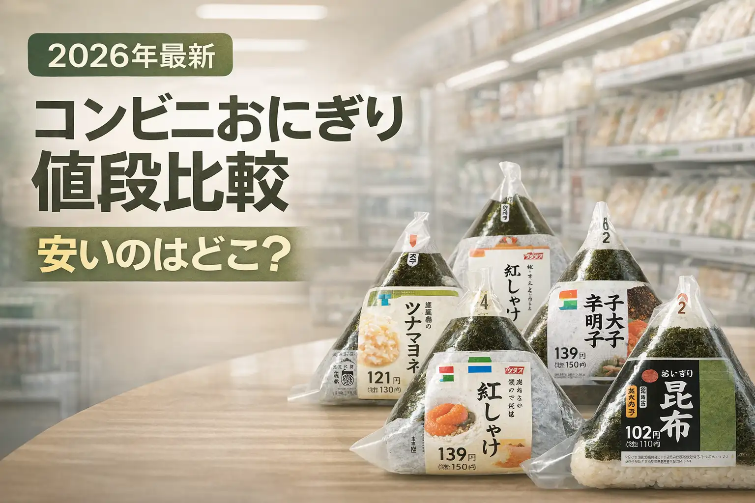【2026年最新】コンビニおにぎり値段比較｜安いのはどこ？