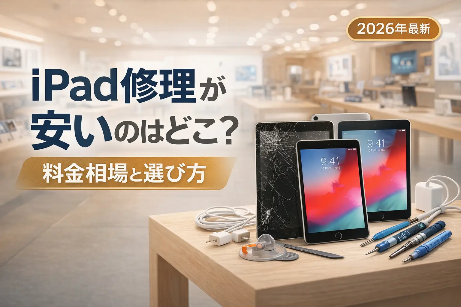 【2026年最新】iPad修理が安いのはどこ？料金相場と選び方