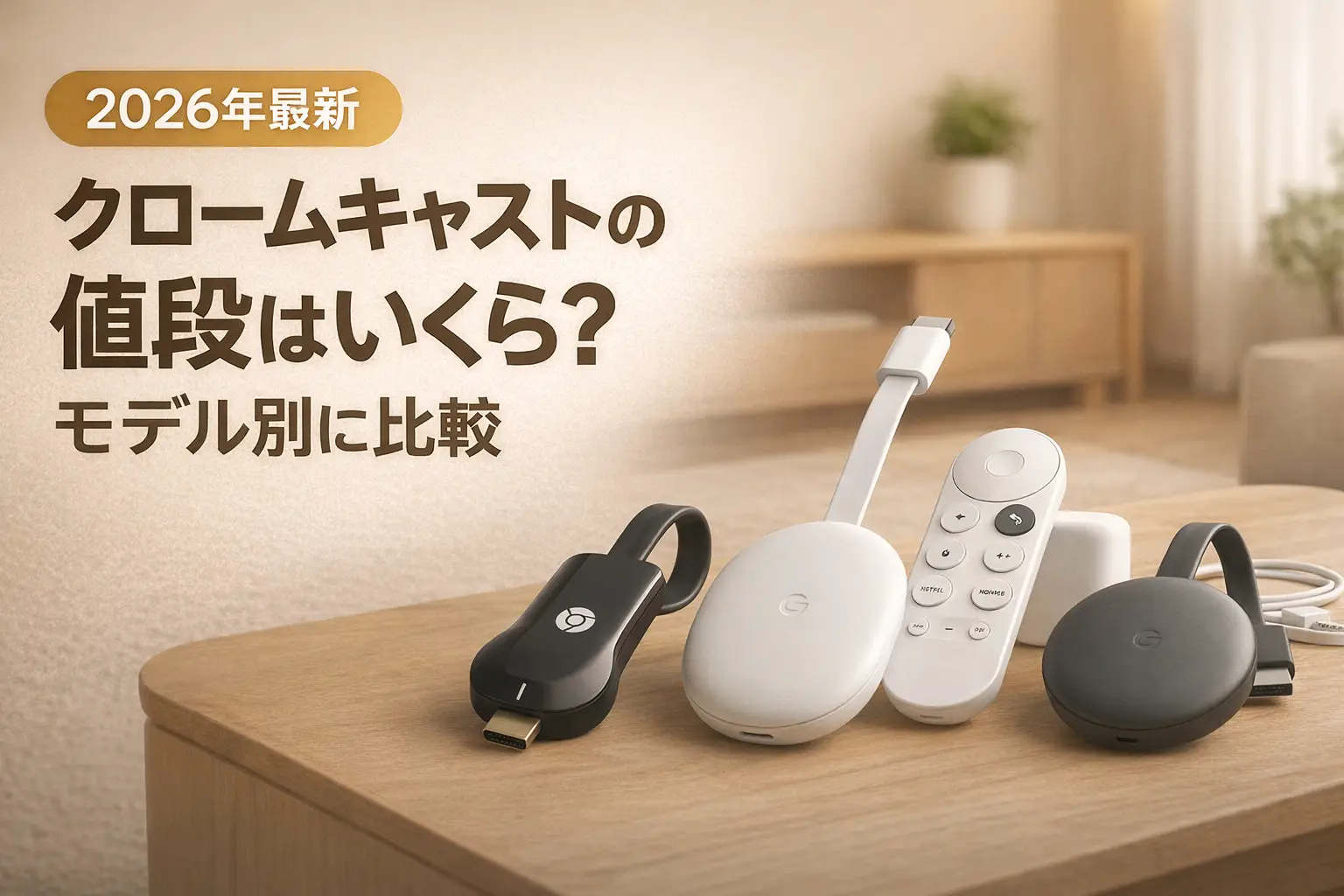 【2026年最新】クロームキャストの値段はいくら？モデル別に比較