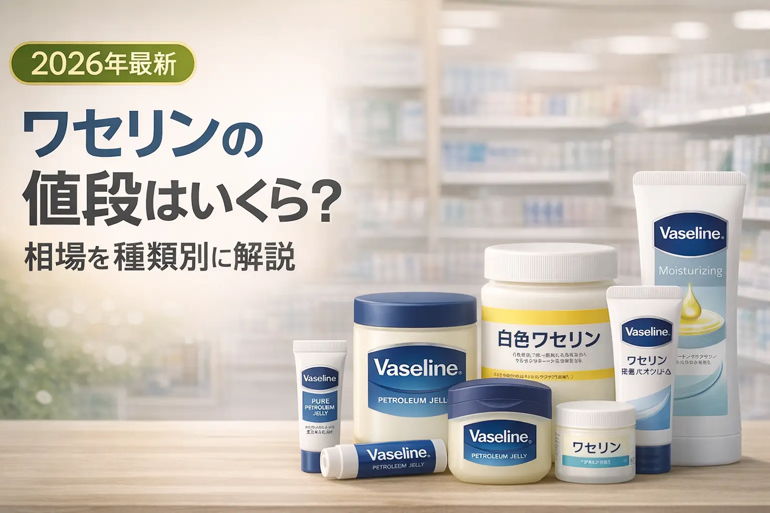 【2026年最新】ワセリンの値段はいくら？相場を種類別に解説