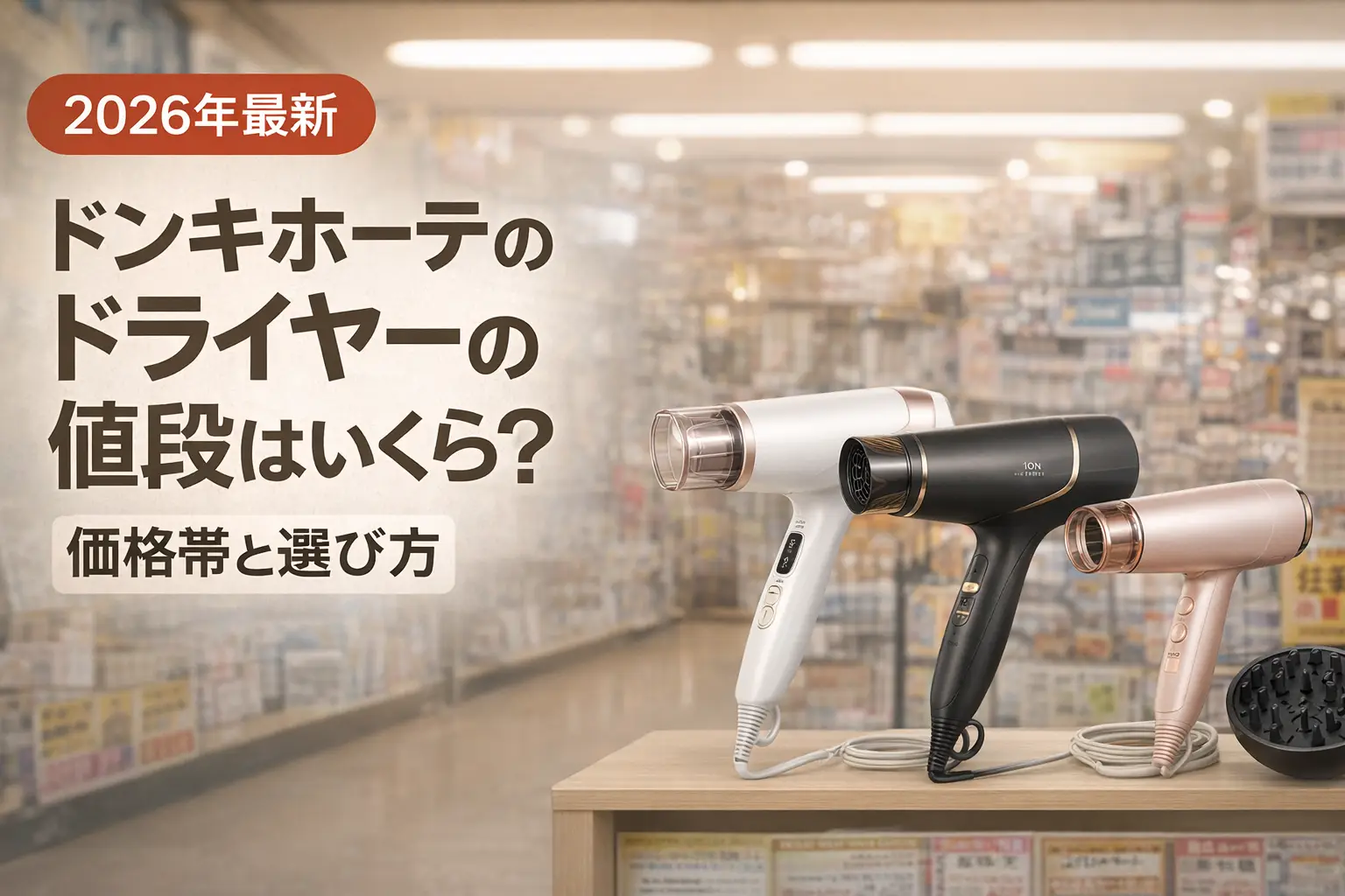 【2026年最新】ドンキホーテのドライヤーの値段はいくら？価格帯と選び方
