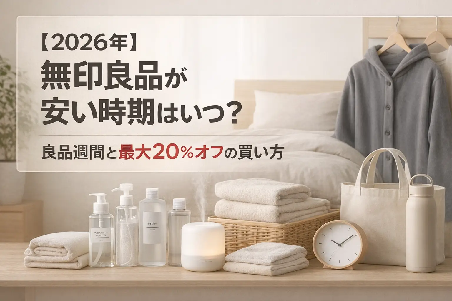 【2026年】無印良品が安い時期はいつ？良品週間と最大20%オフの買い方