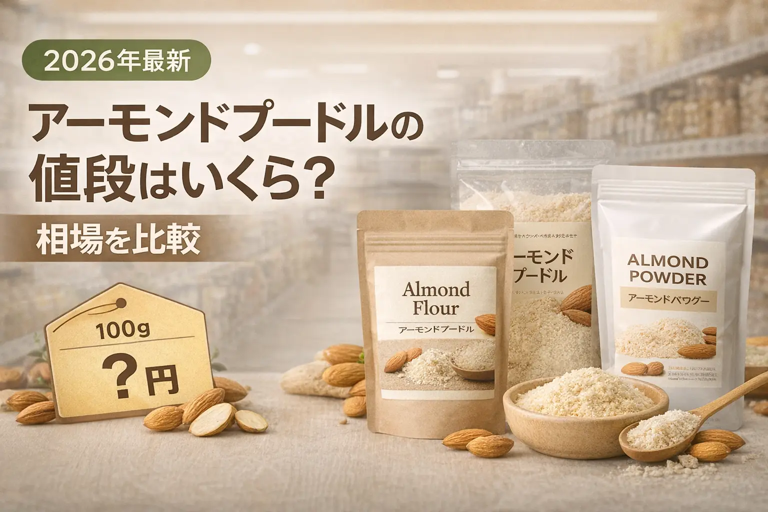【2026年最新】アーモンドプードルの値段はいくら？相場を比較