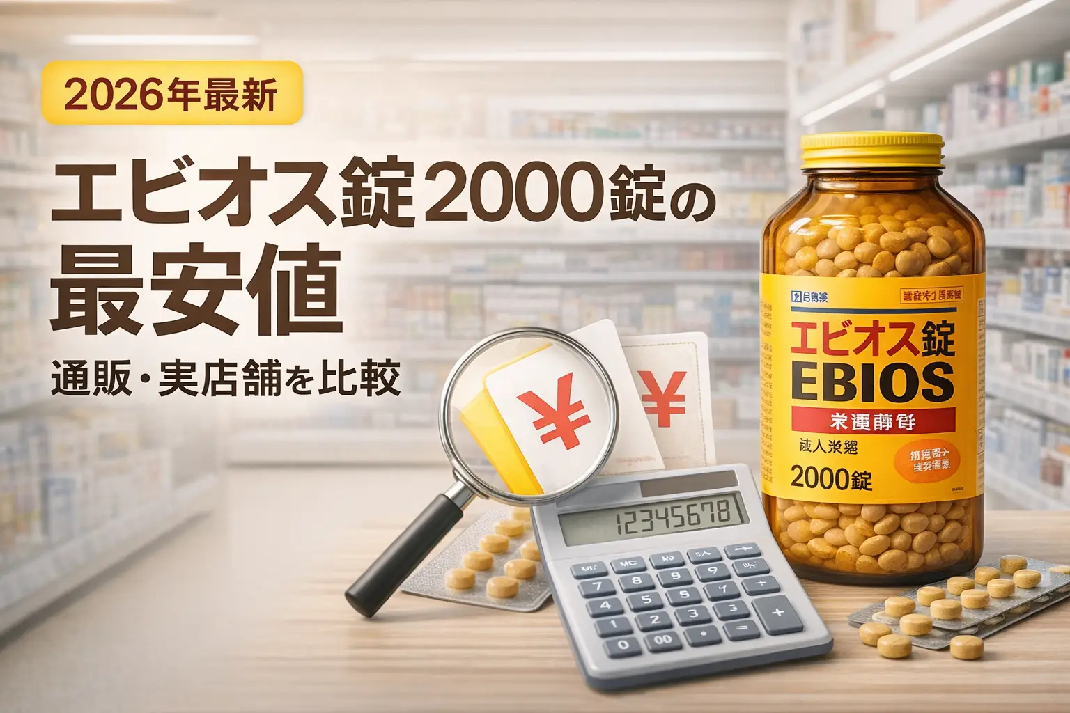 【2026年最新】エビオス錠2000錠の最安値｜通販・実店舗を比較