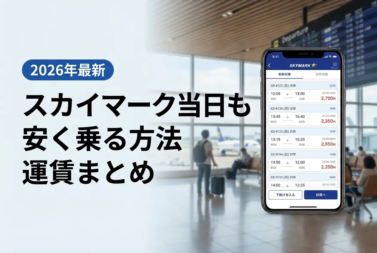 【2026年最新】スカイマーク当日も安く乗る方法｜運賃まとめ