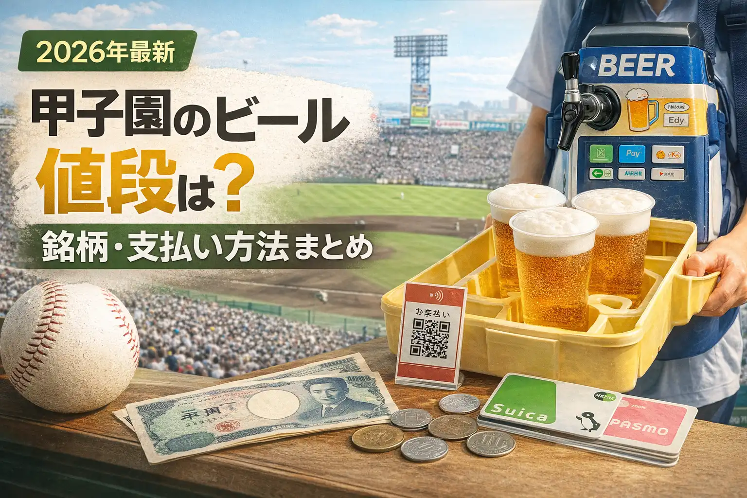 【2026年最新】甲子園のビール値段は？銘柄・支払い方法まとめ