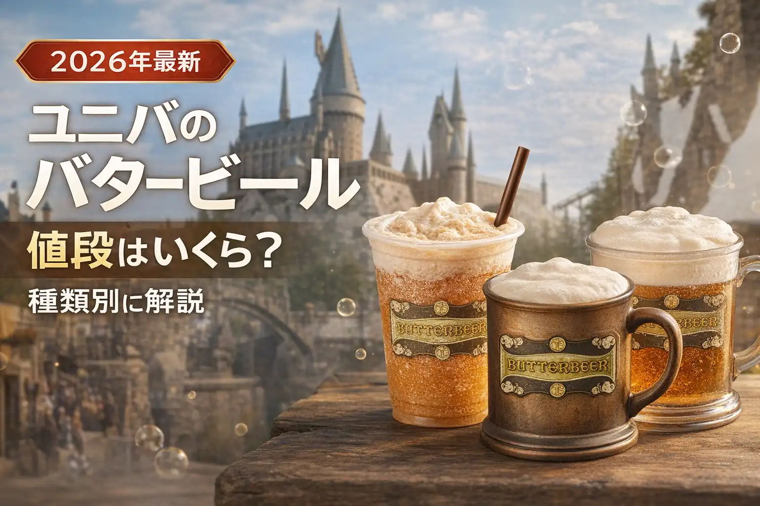 【2026年最新】ユニバのバタービール値段はいくら？種類別に解説