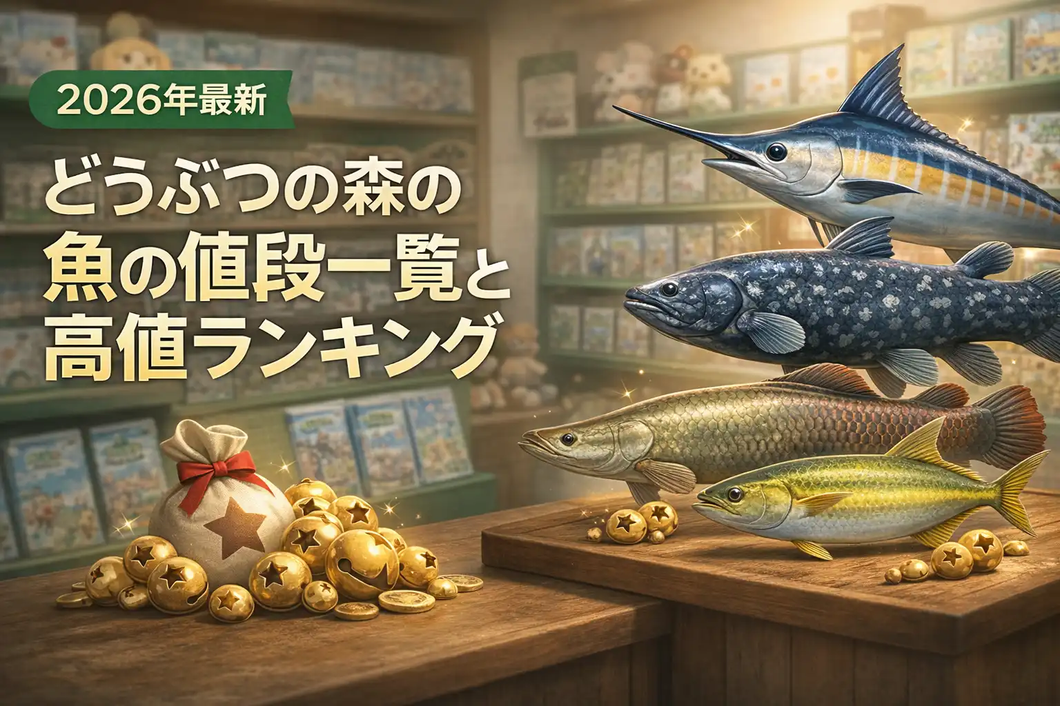【2026年最新】どうぶつの森の魚の値段一覧と高値ランキング