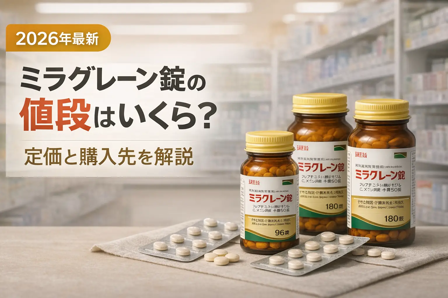 【2026年最新】ミラグレーン錠の値段はいくら？定価と購入先を解説