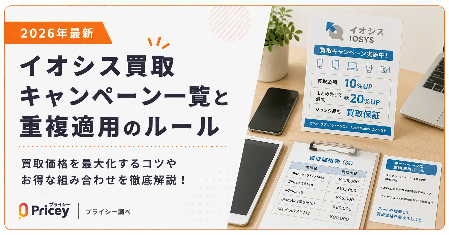 【2026年最新】イオシス買取キャンペーン一覧と重複適用のルール
