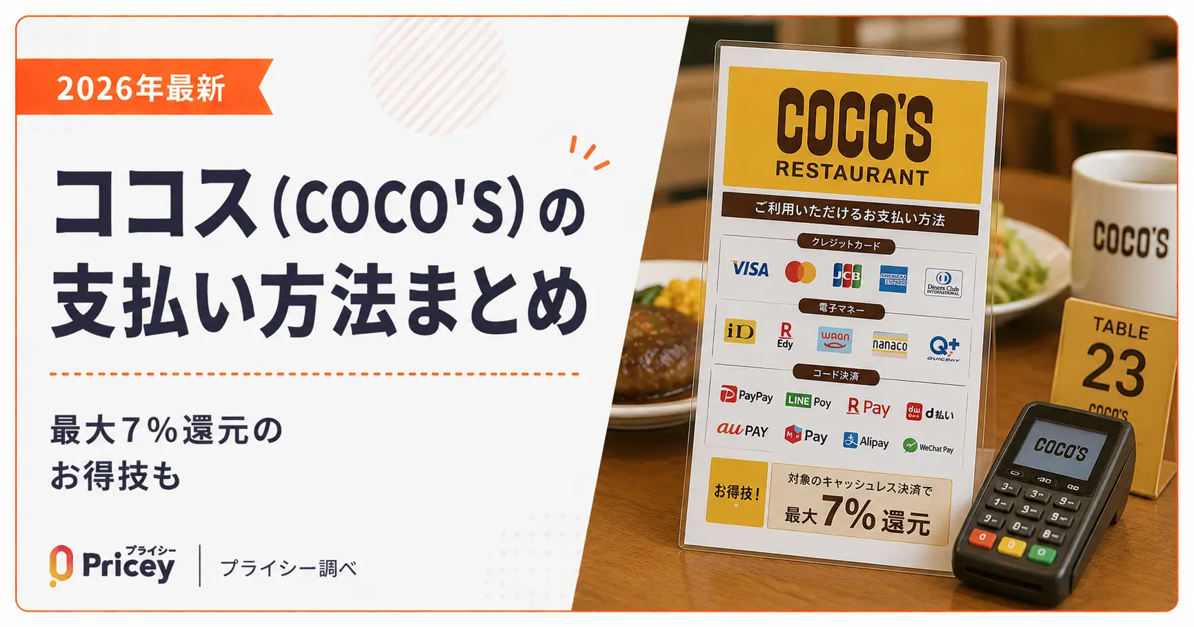 【2026年最新】ココス（COCO’S）の支払い方法まとめ｜最大8%還元のお得技も